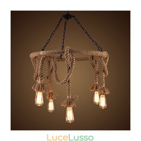 Lampadario in canapa country americana Lampadario in canapa country americana