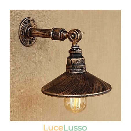 Lampada da parete in stile industriale nordico con tubo dell'acqua, luce da parete marrone antico Lampada da parete in stile industriale nordico con tubo dell'acqua, luce da parete marrone antico