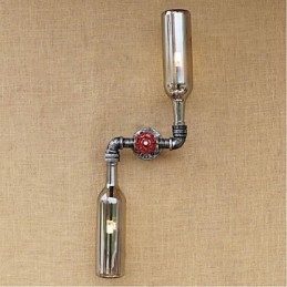 Applique da parete rustica in ottone per luce ambientale, applique da parete blu fumo grigio