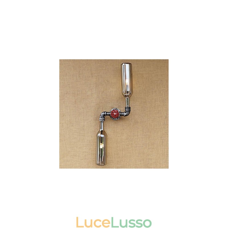 Applique da parete rustica in ottone per luce ambientale, applique da parete blu fumo grigio