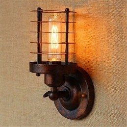 Applique da parete rustica in ottone anticato per luce ambientale, applique da parete