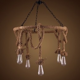 Lampadario in canapa country americana