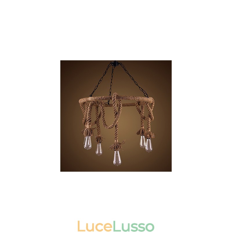 Lampadario in canapa country americana