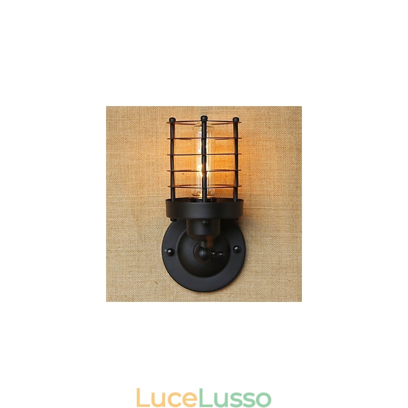 Applique da parete rustica in ottone anticato per luce ambientale, applique da parete