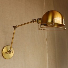 Lampada da parete decorativa con braccio in ferro, in stile retrò europeo industriale, con carattere da villaggio