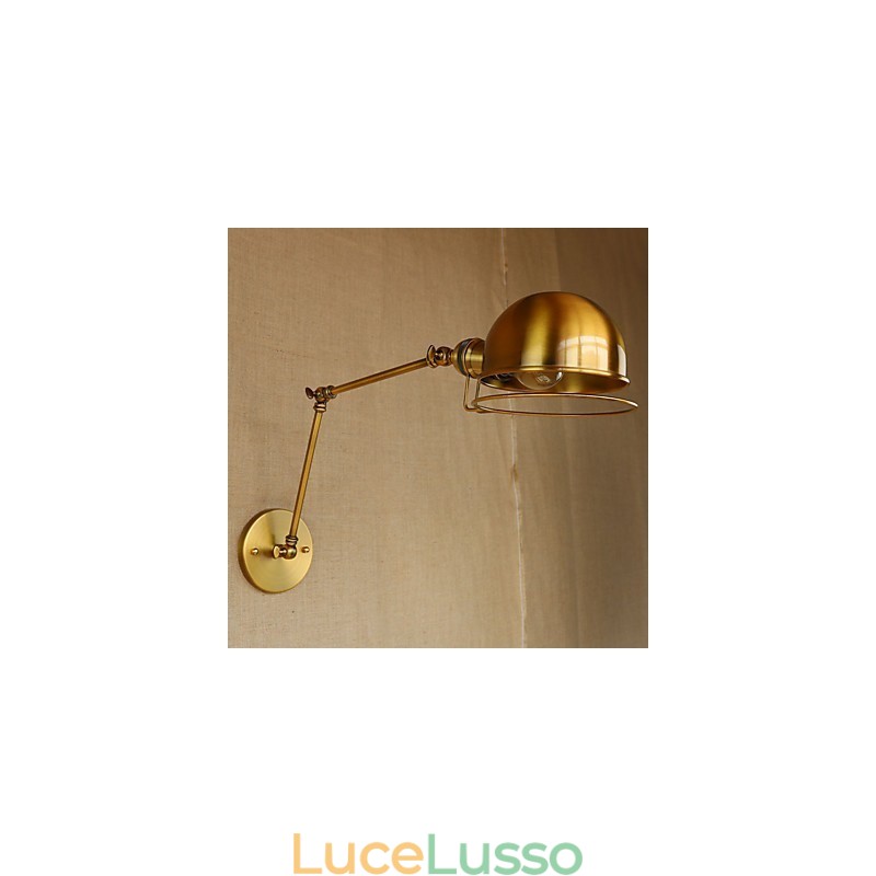 Lampada da parete decorativa con braccio in ferro, in stile retrò europeo industriale, con carattere da villaggio