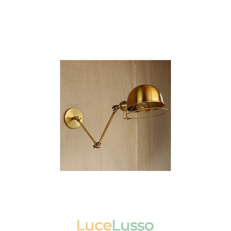 Lampada da parete decorativa con braccio in ferro, in stile retrò europeo industriale, con carattere da villaggio