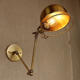Lampada da parete decorativa con braccio in ferro, in stile retrò europeo industriale, con carattere da villaggio