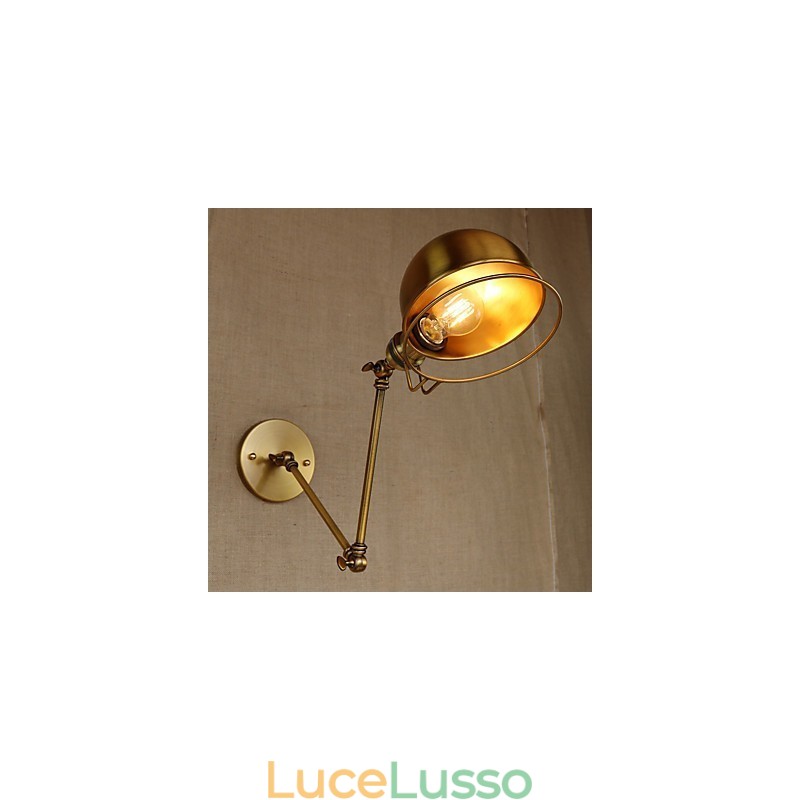 Lampada da parete decorativa con braccio in ferro, in stile retrò europeo industriale, con carattere da villaggio