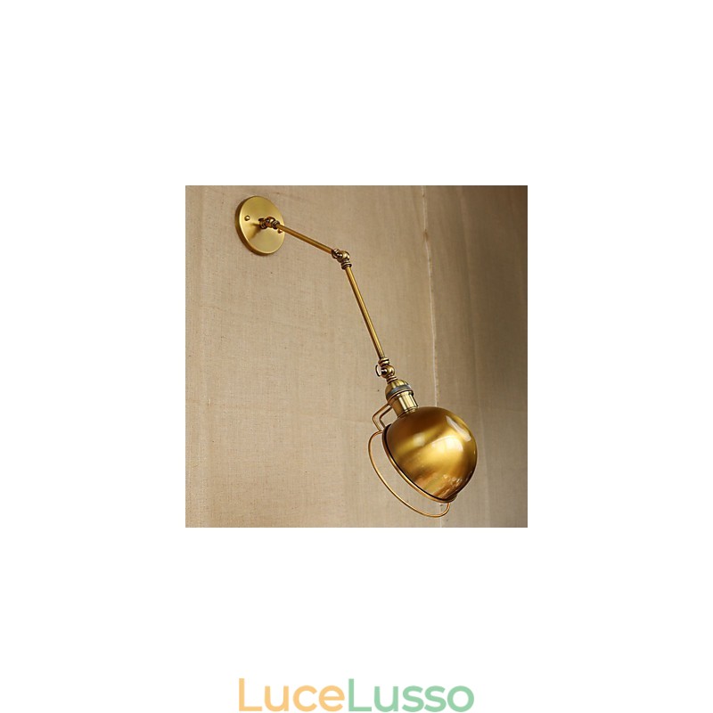 Lampada da parete decorativa con braccio in ferro, in stile retrò europeo industriale, con carattere da villaggio