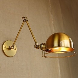 Lampada da parete decorativa con braccio in ferro, in stile retrò europeo industriale, con carattere da villaggio