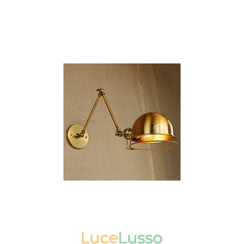 Lampada da parete decorativa con braccio in ferro, in stile retrò europeo industriale, con carattere da villaggio