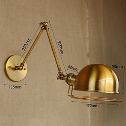 Lampada da parete decorativa con braccio in ferro, in stile retrò europeo industriale, con carattere da villaggio