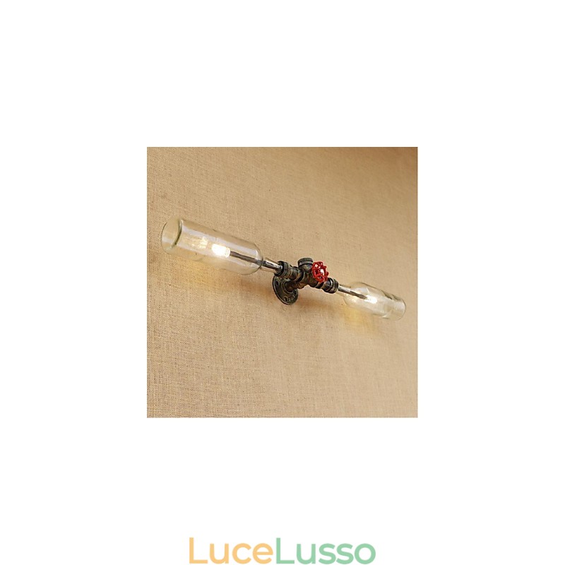 Lampada da parete con bottiglia d'acqua Retro Industry Wind Designer Grigio