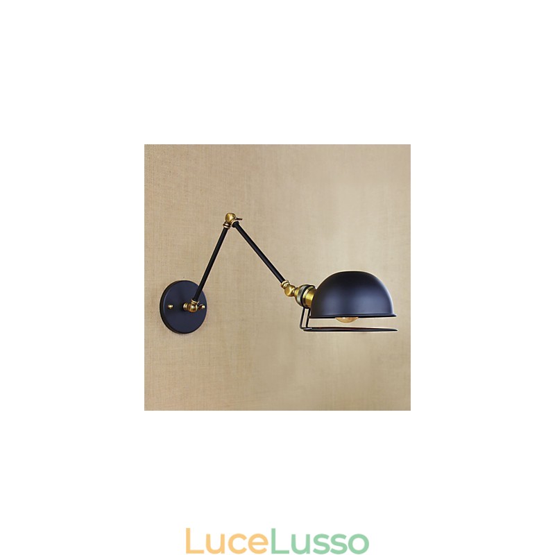 Lampada da parete decorativa con braccio in ferro, in stile retrò europeo industriale, illuminazione da villaggio