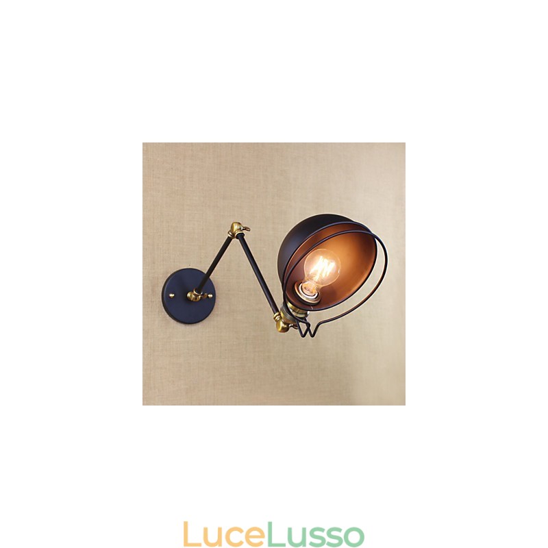Lampada da parete decorativa con braccio in ferro, in stile retrò europeo industriale, illuminazione da villaggio