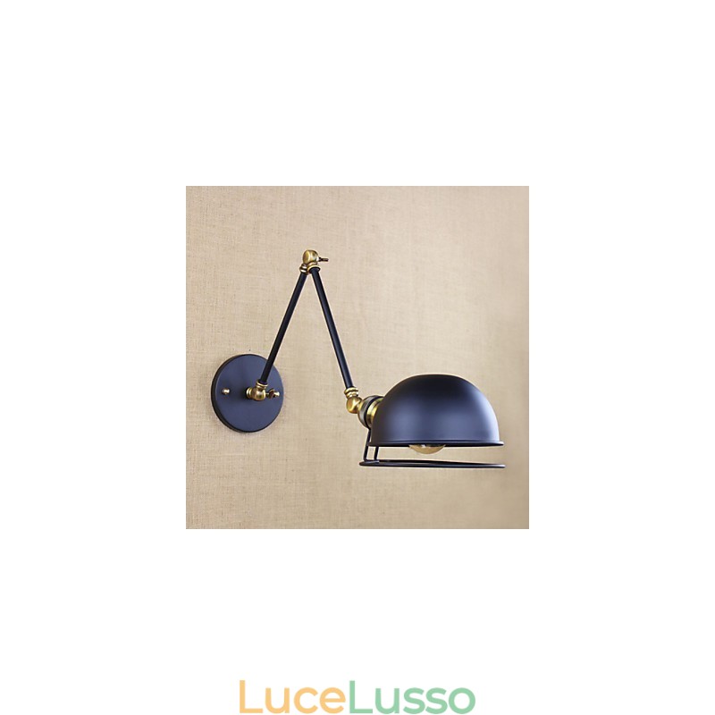 Lampada da parete decorativa con braccio in ferro, in stile retrò europeo industriale, illuminazione da villaggio