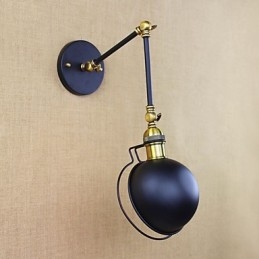 Lampada da parete decorativa con braccio in ferro, in stile retrò europeo industriale, illuminazione da villaggio