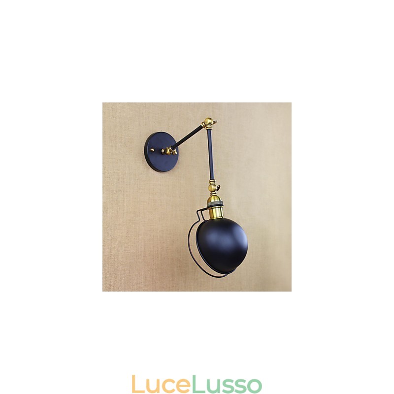 Lampada da parete decorativa con braccio in ferro, in stile retrò europeo industriale, illuminazione da villaggio