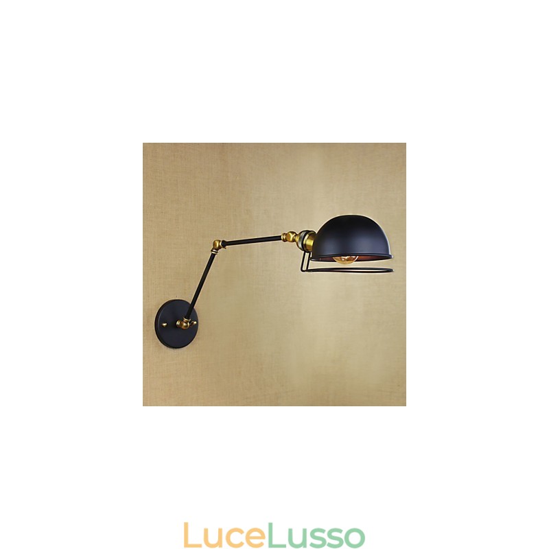Lampada da parete decorativa con braccio in ferro, in stile retrò europeo industriale, illuminazione da villaggio