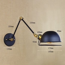 Lampada da parete decorativa con braccio in ferro, in stile retrò europeo industriale, illuminazione da villaggio