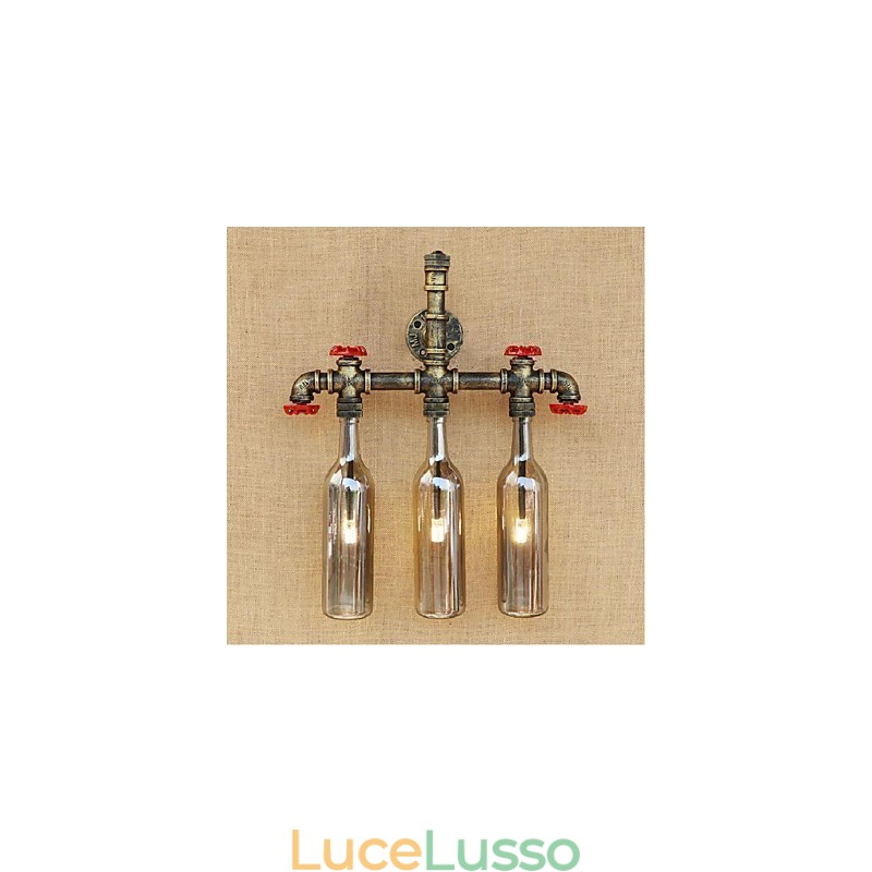 Lampada da parete a forma di bottiglia d'acqua, luce da parete grigia
