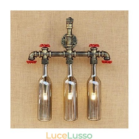 Lampada da parete a forma di bottiglia d'acqua, luce da parete grigia Lampada da parete a forma di bottiglia d'acqua, luce da parete grigia