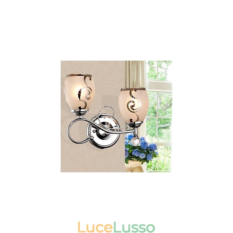 Moderna caratteristica contemporanea elettroplaccata per applique da parete in stile mini in cristallo con luce ambientale
