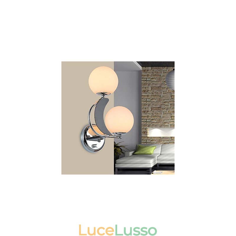 Applique da parete moderne e contemporanee in argento, caratteristica per luce ambientale