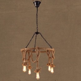 Lampadario in canapa country americana