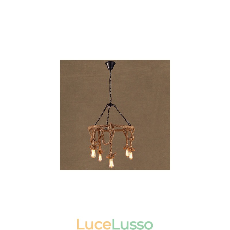 Lampadario in canapa country americana