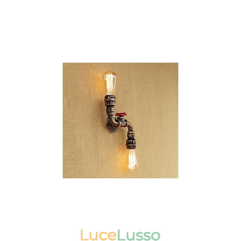 Applique da parete rustica in ottone per stile mini, luce ambientale, lampada da parete