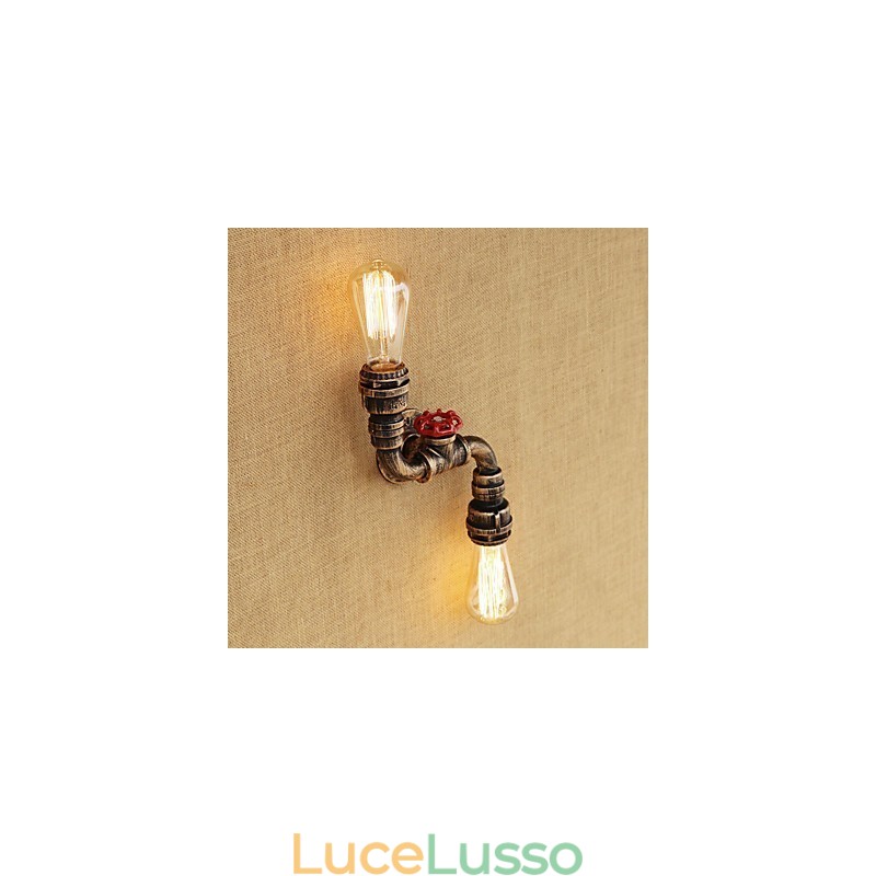 Applique da parete rustica in ottone per stile mini, luce ambientale, lampada da parete