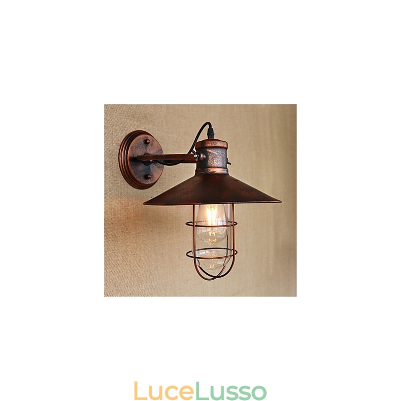 Dipinto rustico in stile retrò per mini applique da parete in stile downlight