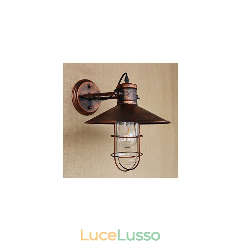 Dipinto rustico in stile retrò per mini applique da parete in stile downlight