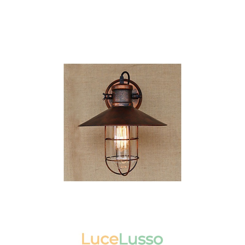 Dipinto rustico in stile retrò per mini applique da parete in stile downlight