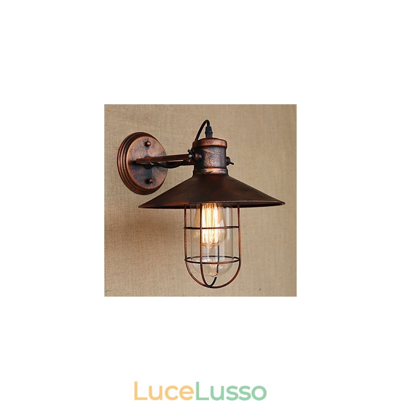 Dipinto rustico in stile retrò per mini applique da parete in stile downlight