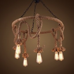 Lampadario in canapa country americana