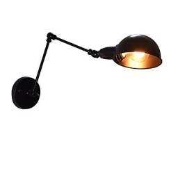 Lampada da parete in ferro pieghevole nera semplice lampada da parete retrò lampada da parete decorativa a testa singola stile europeo