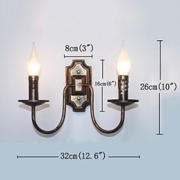 Lampada da parete semplice retrò Corridoio Corridoio Lampada a doppia testa Camera da letto Soggiorno Lampada da parete Illuminazione