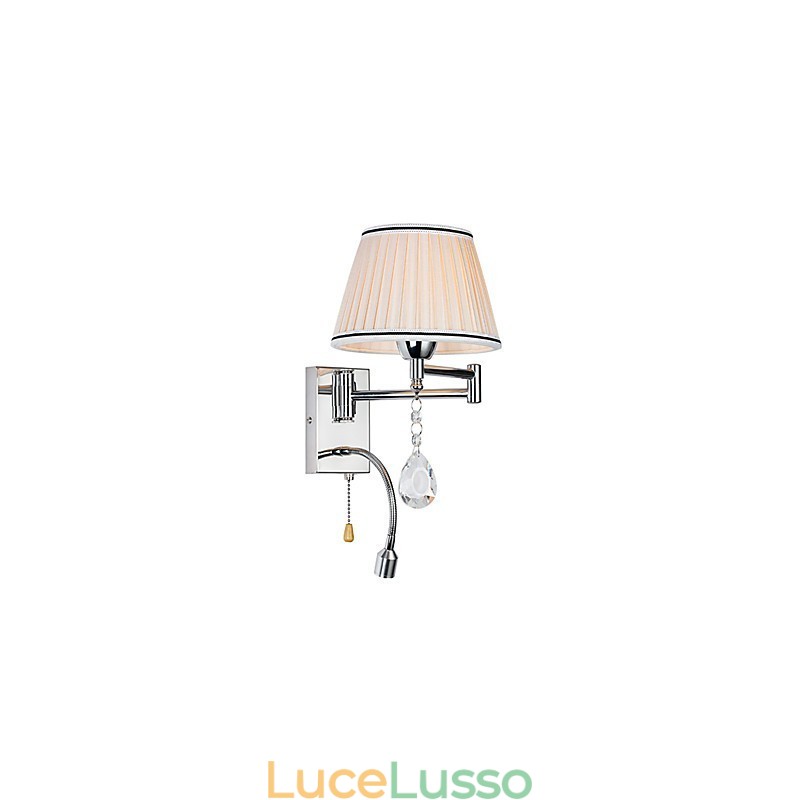 Lampada da parete moderna contemporanea rustica Lodge moderna contemporanea country cromata caratteristica per braccio oscillante in cristallo