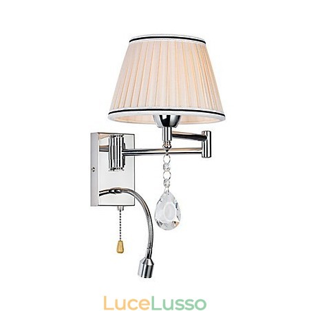 Lampada da parete moderna contemporanea rustica Lodge moderna contemporanea country cromata caratteristica per braccio oscillante in cristallo Lampada da parete moderna contemporanea rustica Lodge moderna contemporanea country cromata caratteristica per braccio oscillante in cristallo