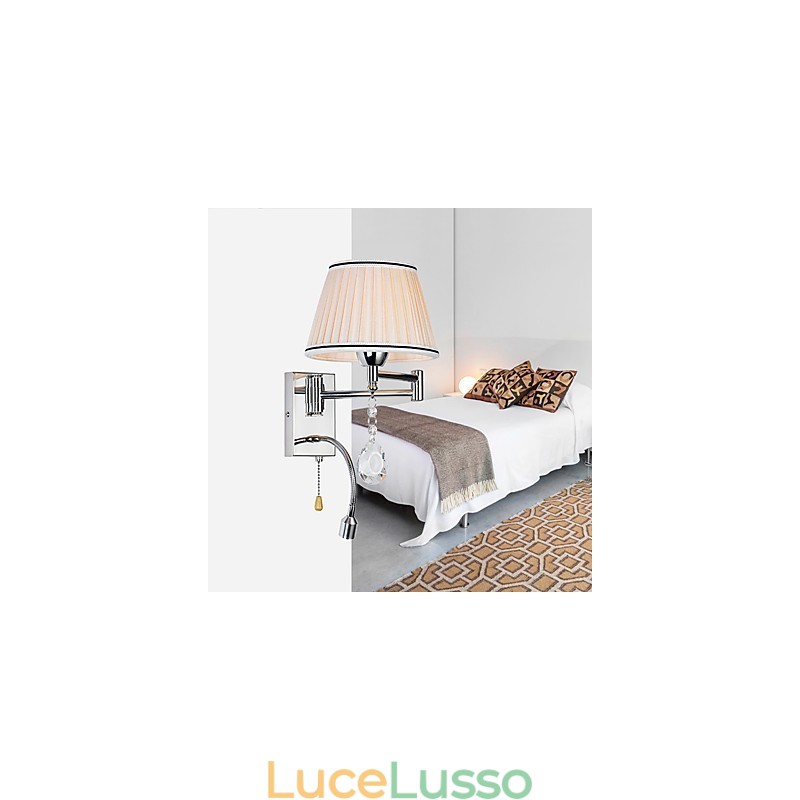 Lampada da parete moderna contemporanea rustica Lodge moderna contemporanea country cromata caratteristica per braccio oscillante in cristallo