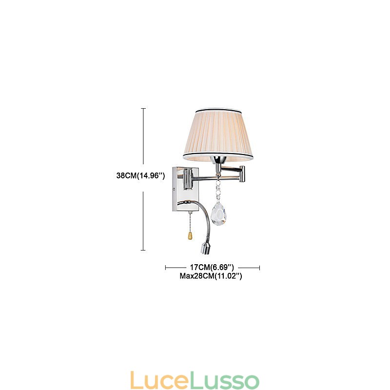 Lampada da parete moderna contemporanea rustica Lodge moderna contemporanea country cromata caratteristica per braccio oscillante in cristallo