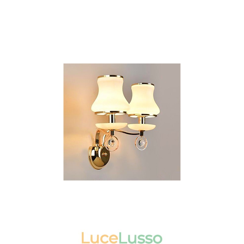 Moderna caratteristica contemporanea galvanizzata per luci da parete in stile mini in cristallo con protezione per gli occhi