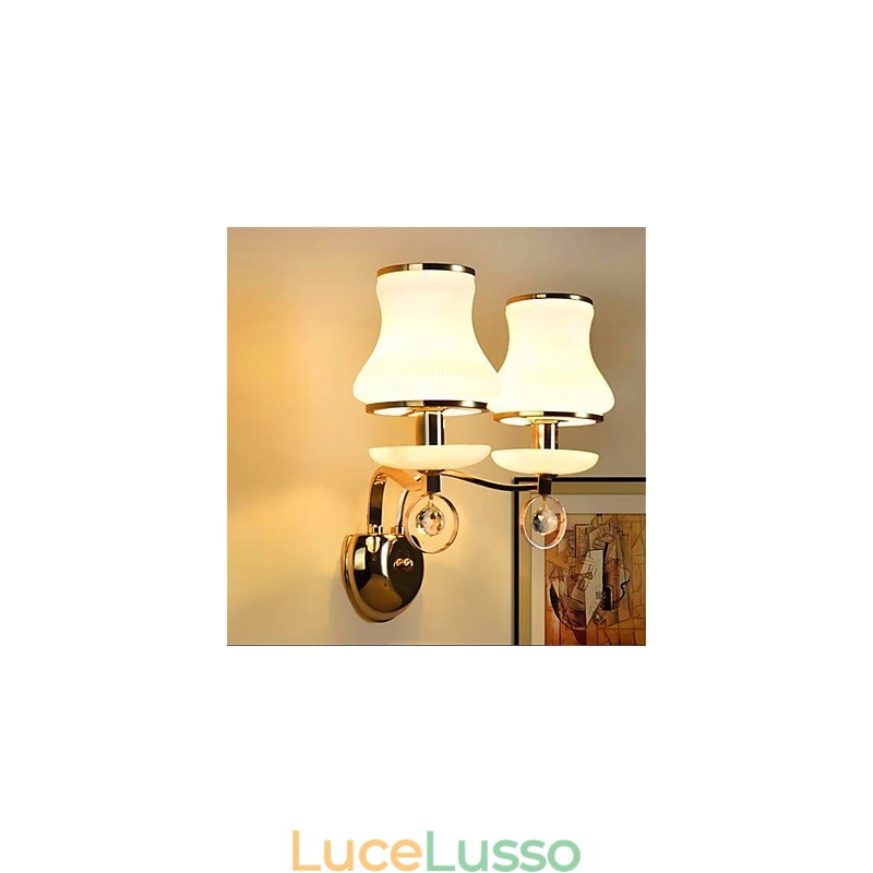 Moderna caratteristica contemporanea galvanizzata per luci da parete in stile mini in cristallo con protezione per gli occhi