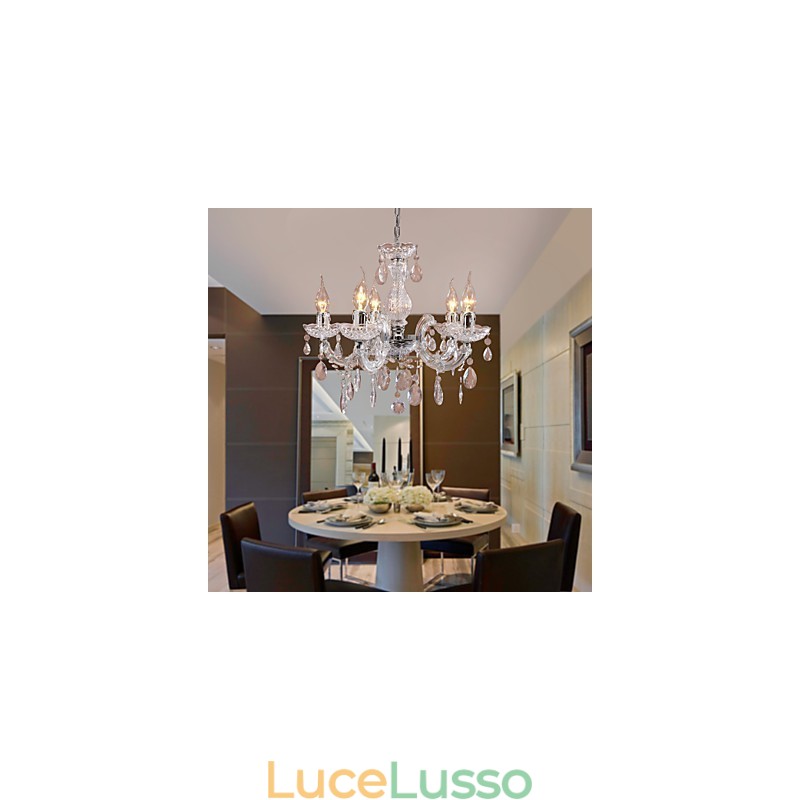 Lampada da soffitto cromata Upligh Candela Lampadario in acrilico Lampadario pendente