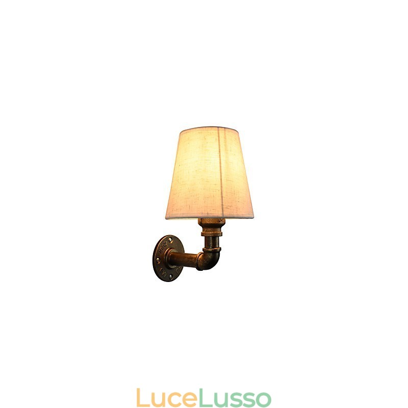 Applique da parete rustica in ottone per luce ambientale
