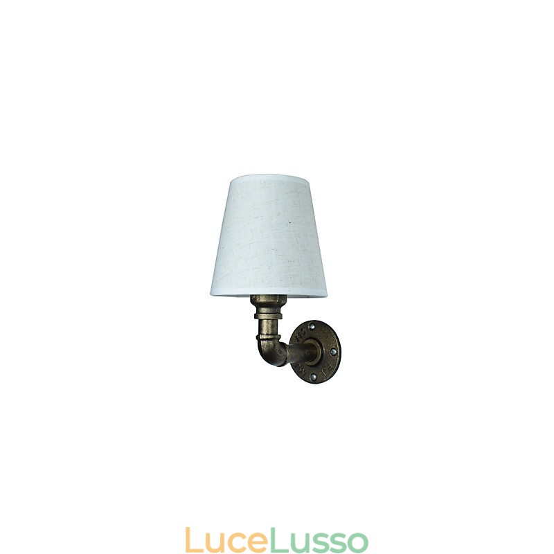 Applique da parete rustica in ottone per luce ambientale