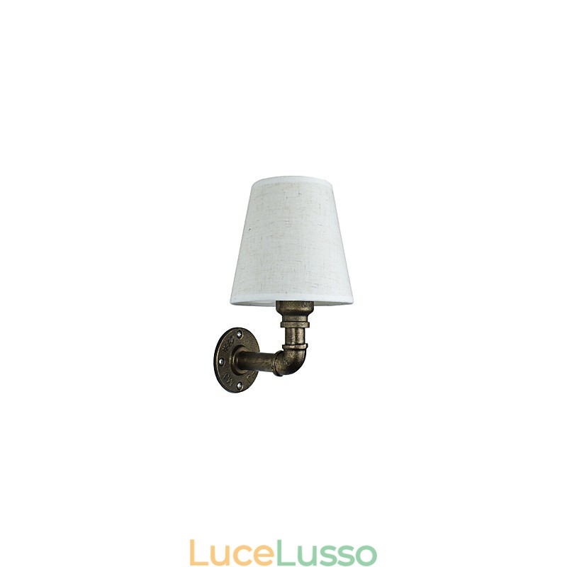 Applique da parete rustica in ottone per luce ambientale